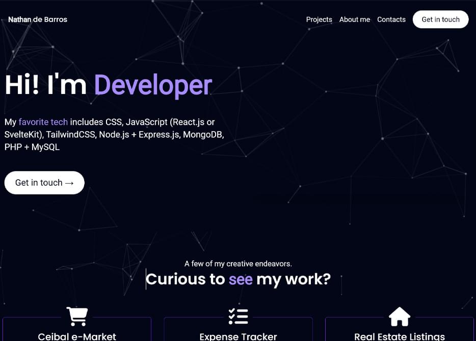 Portada de Portfolio — Personal Website
